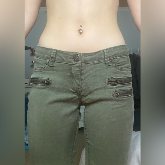 blue notes jeggings size 25, green, cargo style, flattering, skinny pant - Picture 4 of 5